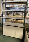 1 x Modern Dresser With Cabinet Under And Open Shelving - Approx 120X40X205Cm - Ref: FGN041 - CL834