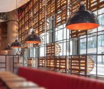 6 x Industrial Style Pendant Light Shades In Battleship Grey With Copper Interiors (No Fittings) -