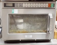 1 x Panasonic NE-1853 Commercial Microwave Oven Featuring A Stainless Steel Exterior