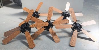 5 x Fantasia Commercial Ceiling Fans With Wooden Blades - 132cm Diameter - CL011 - Ref: CNT703 G/