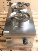1 x Lincat BS3 Silverlink 600 Electric Countertop Twin Pot Baine Marie - Width 30cm - RRP £480