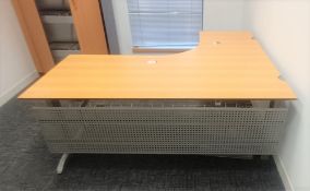 1 x Corner Office Desk in Beech - Ref: TV500 - Size: 180 x 160 cms - CL842 - Location: Crawley,