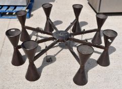 1 x Large 8 Light Metal Chandelier - Manufactured by Northern Lights - Dimensions: H43 x W140 cms