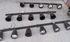 3 x Food Warming Heat Lamps - Includes 2 x 5 Light Lamps and 1 x 6 Lights Lamp - Length: 220/170 cms