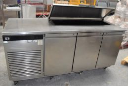 1 x Foster Eco Pro G2 Triple Door Commercial Refrigerated Prep Fridge - Model: EP1/3M - RRP £3,857