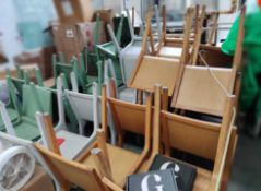 40 x Stylish Wooden Chairs in an Assortment of 3 Colours - Dimensions: H80 x W42 x D58cm / Seat 44cm