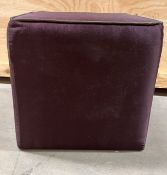 2 x Square Satin Pouffes - Ref: KKH129 - CL848 - NO VAT ON THE HAMMER - Location: Altrincham