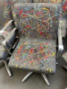 1 x REM Leather Stylist Chair Featuring Especially Commissioned Abstract Paintwork By A Renowned