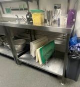 1 x Stainless Steel Commercial Kitchen Prep Bench With Undershelf