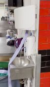 1 x Wall Mounted Stainless Steel Hands Free Wash Basin