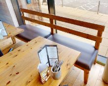 1 x Freestanding Double Seating Bench Featuring a Rustic Timber Frame, Large Cushioned Seat and