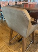 4 x Counter Height Commercial Restaurant Stools Featuring Padded Seats With Sloping Armrests,