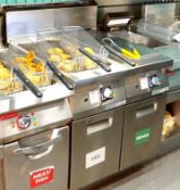 1 x Angelo Po Twin Tank Gas Fryer - New Current Model - Stainless Steel Finish - Includes Baskets