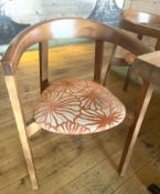 4 x Commercial Restaurant Dining Chairs in the Style of Hans Wegner Mid Century - Features Solid