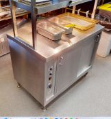 1 x Stainless Steel Warming Cabinet With Passthrough Plate Warming Shelves