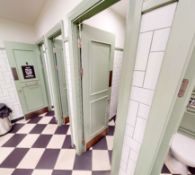 5 x Internal Toilet Cubicle Doors in Pistachio Green - Includes Locks, Hinges, Kick Plates & Handles