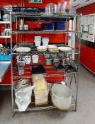 1 x Chrome Wire Shelving Unit With Five Shelves