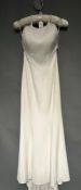 1 x REBECCA INGRAM Silk Crepe, Beaded Designer Wedding Dress Bridal Gown RRP £1,100 UK 12