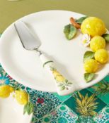 1 x LES-OTTOMANS 'Lemon' Hand-painted Porcelain Cake Stand (15cm) - Original Price £128.00 - Ex-