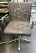 1 x REM Stylist Chair Featuring Especially Commissioned Abstract Paintwork By A Renowned