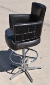 1 x TIMOTHY OULTON 'Swinderby' Luxury Distressed Black Leather Barstool  - Original Price £1,800