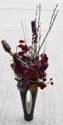 1 x Tall Decorative Vase Of Artificial Flowers - 1.3 Metres Tall - Ref: KKH168 - CL848 - NO VAT ON