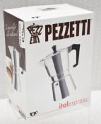 1 x PEZZETTI Italexpress Aluminium Stove Top 6-Cup Moka Pot - Unused Boxed Stock - Ref: HAS2388/
