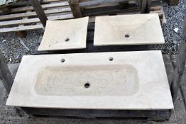3 x Marble Bathroom Sink Basins - Includes 1 x Inset Sink and 2 x Countertop Sinks - CL011 -