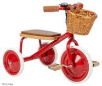 1 x BANWOOD Premium Children's Trike with Wicker Basket in Red - Original Price £149.00