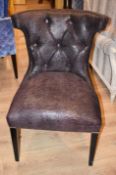 12 x Opulent Button-back, Dining Chairs With Premium Faux Reptile Snake Upholstery and Studded