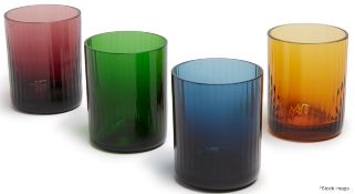 4 x LA DOUBLEJ / SALVIATI 'Misty Liquor' Italian Murano Glasses In Multicolor - Original Price £
