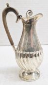 1 x Collectable Silver Georgian Style Wine/Hot Water Jug With Wooden Handle