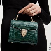 1 x ASPINAL OF LONDON Mayfair Mini Bag - Evergreen Patent Croc - Boxed - Original RRP £495 - Ref: