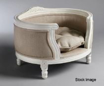 1 x LORD LOU 'George' Dog Bed - Ecru Linen - Original RRP £400.00