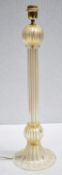1 x Elegant Handcrafted Italian Murano Glass Table Lamp Infused With 24K Gold Leaf - Made In