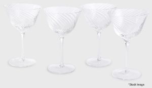 6 x Assorted SOHO HOUSE 'Brimscombe Optic' Luxury Mouth-blown Scalloped Glasses - Original Value £