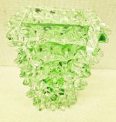 1 x ROSTATO Roberto Beltrami Bespoke Italian Murano Spiked Green Vase - Guide Price £2,500