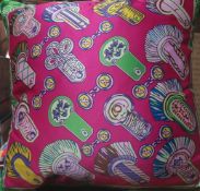1 x HERMES Silk Scarf Pillow With Native American and Floral Motif 42x42cm - Guide Price £2,000