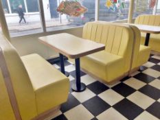 1 x Collection of Restaurant Seating Benches and Tables - Features a Light Wood and Faux Leather