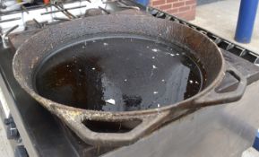 1 x Very Large Cast Iron Cooking Pan With Handles - Size: 65 cm Wide and 10 cm Deep