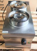 1 x Lincat BS3 Silverlink 600 Electric Countertop Twin Pot Baine Marie - Width 30cm - RRP £480