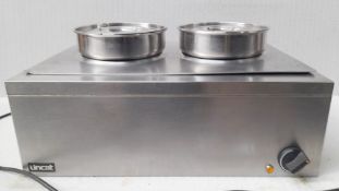 1 x Lincat Dual Pot Baine Marie With Lids - Dimensions: H29 x W51 x D40 cms