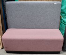 1 x Commercial Seating Bench - Upholstered in a Hard Wearing Two Tone Fabric