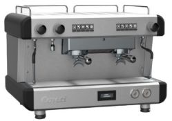 1 x Conti CC100 Compact Commercial 2 Group Tall Cup Espresso Coffee Machine With a Satin Stainless