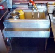 1 x Stainless Steel Back Bar Ice Well With Bottle Speed Rail