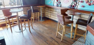 3 x Poser Bar Tables With 6 x Bar Stools - Suitable For Restaurants, Bars, Clubs