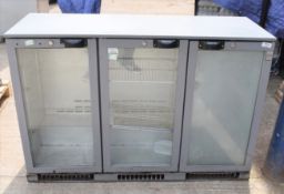 1 x Osborne Triple Door Backbar Bottle Fridge - Silver Exterior Finish - 240v - Model 2900