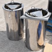2 x Stainless Steel Mobil Restaurant Plate Dispensers