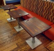 10 x Restaurant Dining Tables - Suitable For Two Person Dining - Distressed Rustic Wooden Finish