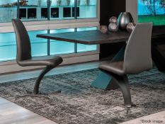 Pair Of CATTELAN ITALIA Luxury Premium Leather Upholstered 'Betty' Dining Chairs - RRP £1,886